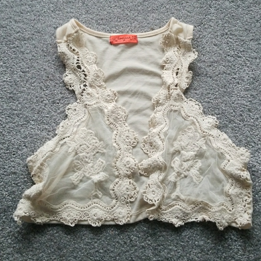 🌸5for12🌸 Spoiled Rose Embroidered Lace Vest